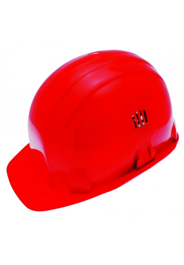 casque de chantier rouge