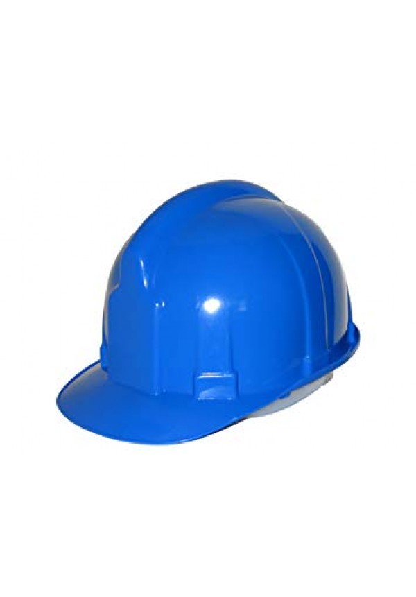 casque de chantier bleu